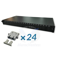 TIROIR OPTIQUE 19" 24 PORTS 1U 24 TRAV. SC DUPLEX MULTIMODE